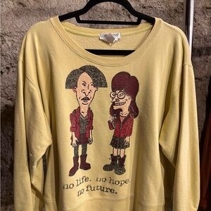 Vintage Y2K Daria ‘No Life. No Hope. No Future’ Yellow sweater Size Large